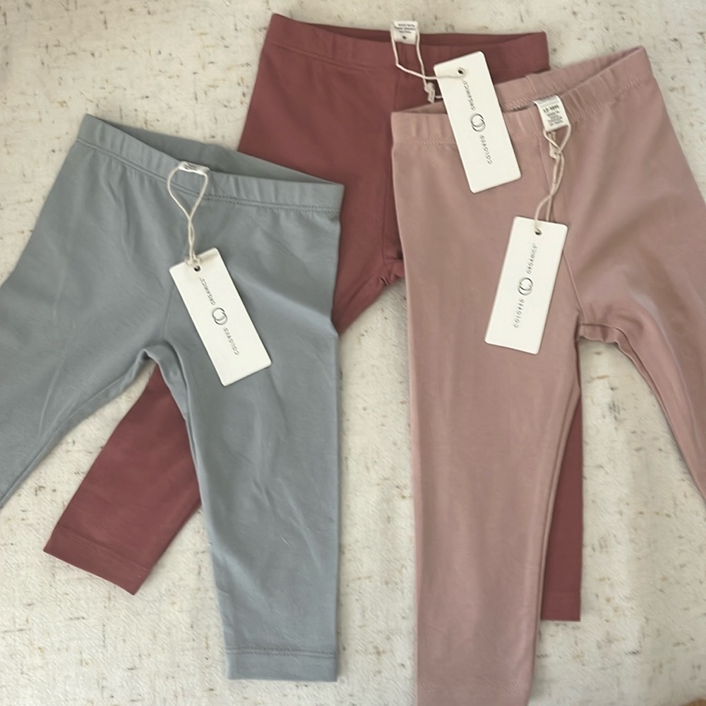 Brand new colored organics baby leggings